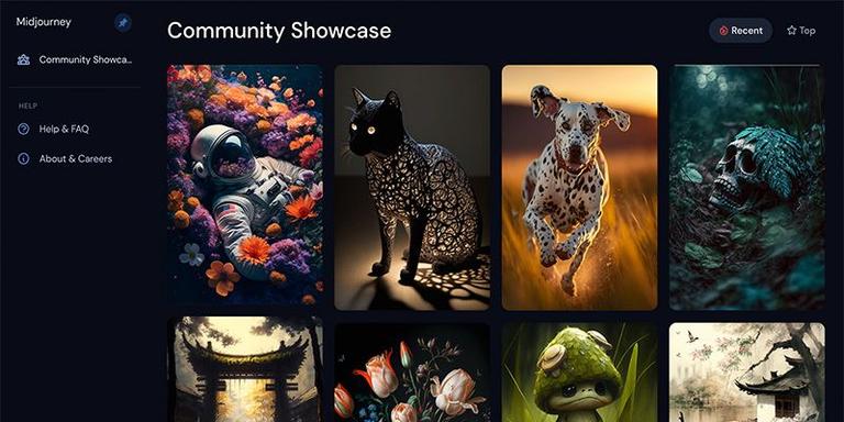 Midjourney's community gallery of AI generated art.