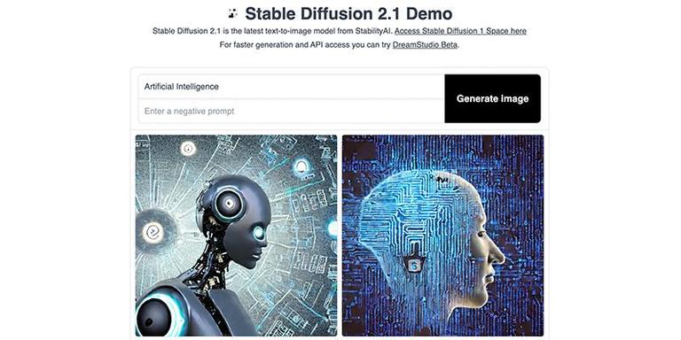 A screenshot of the AI art generator, Stable Diffusion